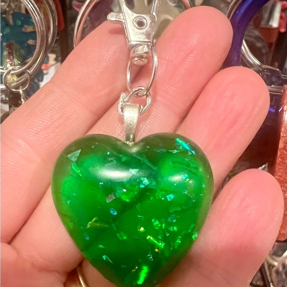 Green Heart Pendant Necklace
